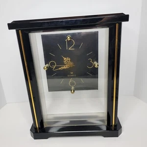 Black And Gold Carriage Style Quartz Clock Modern Battery Powered - Picture 1 of 6