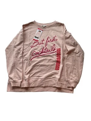 Sudadera Wildfox Statement Rosa Melocotón Látigo Talla XS Pero Primeros Cócteles Foto 1 de 4