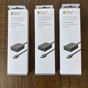3 Pack Microsoft - EJP-00001- Mini DisplayPort to VGA Adapter - Picture 1 of 11