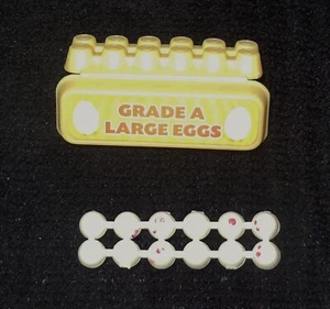 KITCHEN LITTLES BARBIE TYCO MATTEL MINIATURE FOOD BREAKFAST CARTON EGGS LOT - Picture 1 of 6