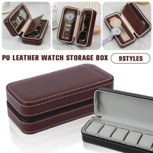 2/4/8 Fächer Uhr Reise Etui Tragbar Leder Display Box Schmuck Organizer Box - Bild 1 von 21