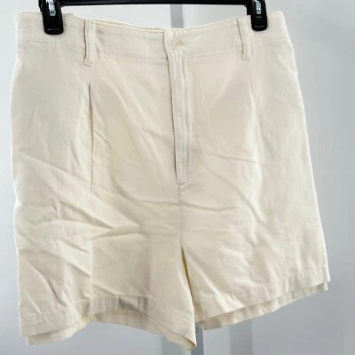 Pantalones Cortos Plisados Falls Creek Cintura Alta Informales Elegantes Caqui Blanco 3X Verano Foto 1 de 4