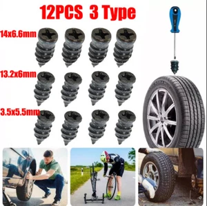 12PCS 3 Type Tire Repair Screw in Rubber Plug Nail Car Tyre Puncture Repair Tire - Picture 1 of 10