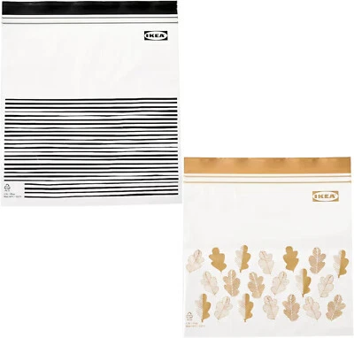50 bolsas de alimentos reutilizables medianas Ikea ISTAD doble sello 1 y 3 cuartos cuadrados, 9,5 y 8,25 pulgadas Foto 1 de 4