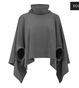 XD Xenia Design Black Fleece Stola Nona Poncho sz S NWT Stole Sold Out Rare - Picture 1 of 7