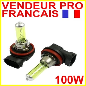 AMPOULE LAMPE H8 100W JAUNE YELLOW 3000K HALOGENE POUR FEU PHARE 12V PGJ19-1 - Picture 1 of 17