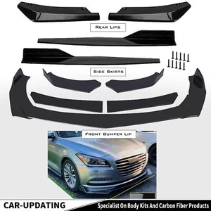 Kit de carrocería de alerón inferior divisor de labios parachoques delantero negro brillante para Hyundai Genesi - Imagen 1 de 13