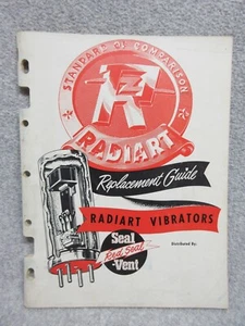 1952 RADIART VIBRATORS Vacuum Tubes REPLACEMANT GUIDE 65 Page CATALOG Very Clean - Picture 1 of 2