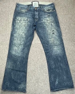 Guess Premium Vtg Rare Mens Handmade Limited Distressed Jeans 38 (Actual 38x31) - Picture 1 of 18