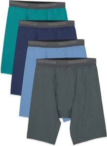 Slip boxer da uomo in microfibra Fruit of the Loom gamba lunga assortiti 4 pz taglia 2XL - Foto 1 di 3