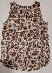 Ann Taylor LOFT Sleeveless Floral Blouse Size Small Petite - Picture 1 of 6