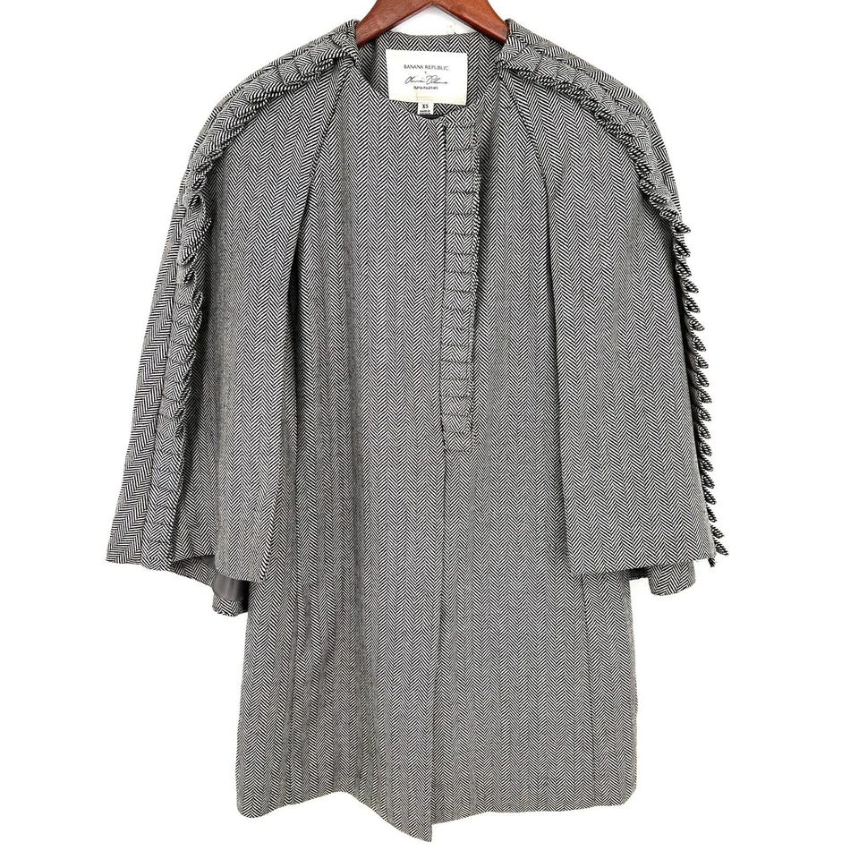 Chaqueta Abrigo Banana Republic X Olivia Palermo TALLA XS Espiga Volantes Capa Foto 1 de 4