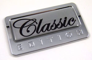 Classic Edition Chrome Emblem with domed decal Car Auto Bike Badge - Imagen 1 de 2