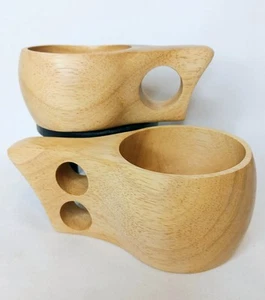 2 tazas Kuksa hechas a mano de madera de abedul estilo nórdico de 4 y 6 onzas - Imagen 1 de 6