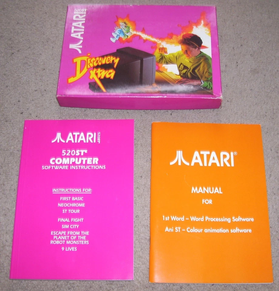 Atari 520 1040 St Ste Computer Discovery Packung Xtra Spiele Box & Handbüchern - Bild 1 von 1