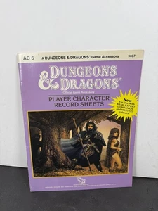 Dungeons & Dragons Player Character Record Sheets 1985 A 6 TSR D&D 9037 Lot Left - Picture 1 of 8