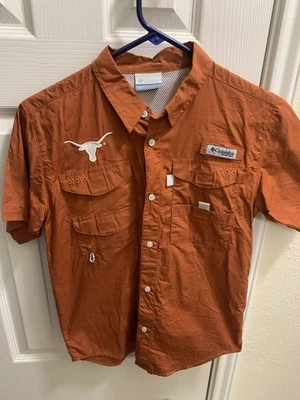 Columbia University Of Texas Longhorns Button Down Shirt Youth Large - Image 1 of 3