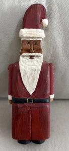 vtg folk art santa wooden hand carved Painted Boone River Creations USA EUC - Picture 1 of 7