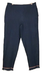 Alfred Dunner - Lindos pantalones de mezclilla bordados/honesos con puño - para mujer talla 14 - Imagen 1 de 3