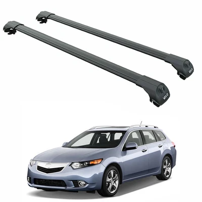 Barras transversales de techo para Acura TSX Sportwagon 2011-2014 riel elevado aluminio negro Foto 1 de 4