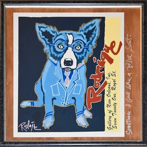 George Rodrigue Blue Dog Original Gallery Edition I Mixed Media on Plywood - Picture 1 of 6