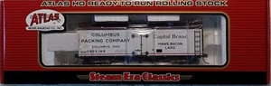 Coche refrigerador de madera Atlas #6122-2 36' Columbus Packing Company #148 escala RTR HO 1/87 - Imagen 1 de 4