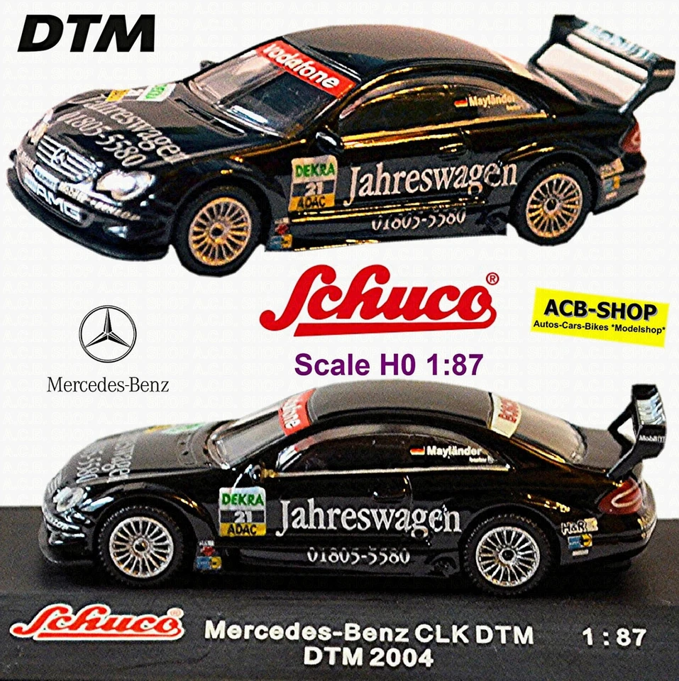 Mercedes Benz CLK DTM 2004 Amg-Mercedes Mayländer #21 Nero 1:87 Schuco 21908 - Immagine 1 di 4