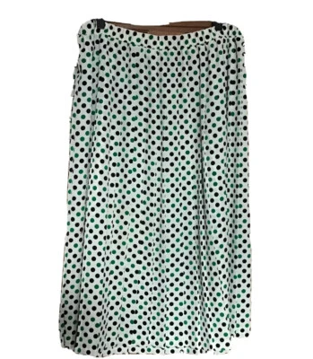 Dama Devon 3X Falda Larga a Lunares Blanca Verde y Negra Plisada Cintura Elástica Foto 1 de 4