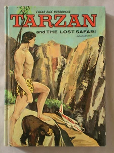 TARZAN AND LOST SAFARI Edgar Rice Burroughs HARDCOVER 1966 WHITMAN BOOK - Picture 1 of 2