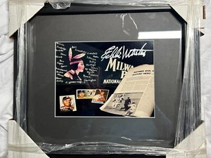Eddie Matthews - Boston Braves Autographed Art Piece in Frame - JSA COA - Picture 1 of 3