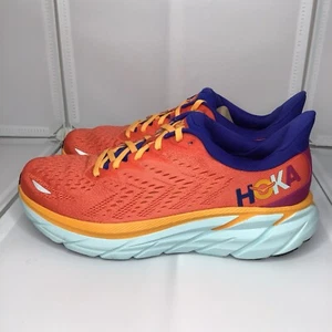 Hoka One One Mens Clifton 8 1119393 FBLN Orange Running Shoes Sneaker Size 9.5d - Picture 1 of 13