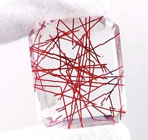 Impressive 80.100Ct Natural Red Quartz Emerald Shape EGL Loose Gemstone 5DOZ - Picture 1 of 6