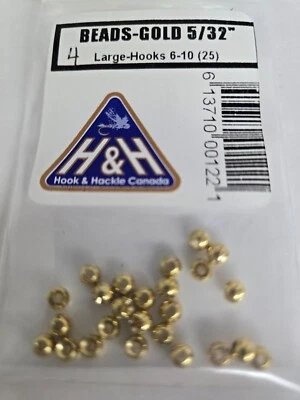 Lote de Cuentas "Oro" 5/32" Grande 25 piezas Gancho tamaño 6 - 10 Foto 1 de 2