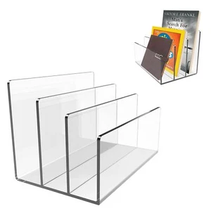 Boloyo Acrylic File Holder,1PC 3 Sections Clear File Organizer Mail Letter So... - Picture 1 of 7