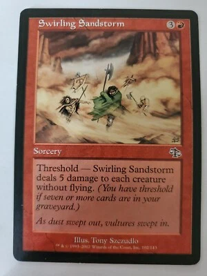 MTG Magic The Gathering Card Swirling Sandstorm Sorcery Red Mirage 2002 - Image 1 of 2