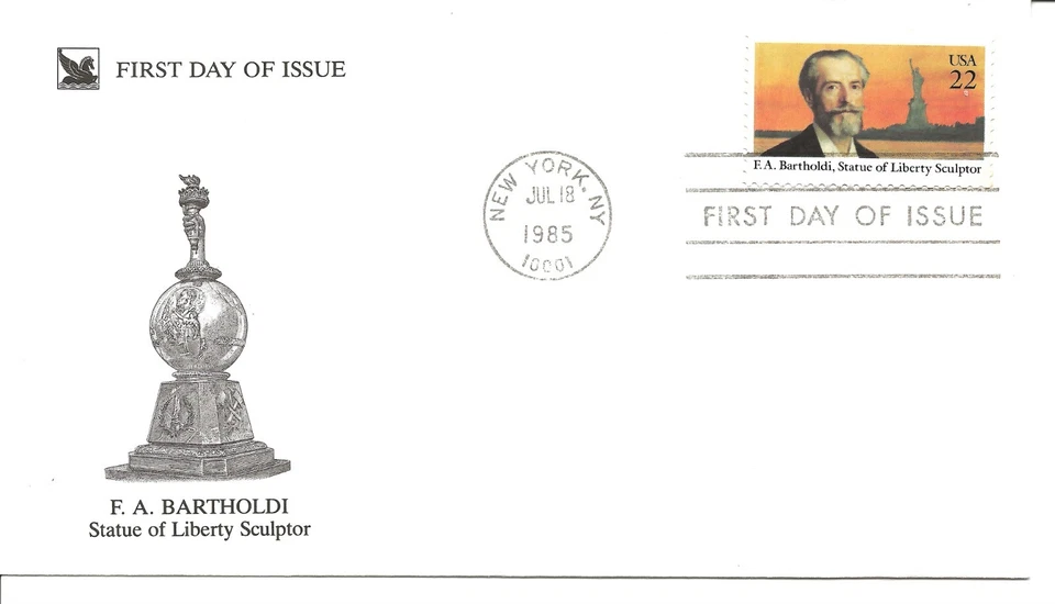 US Scott #2147, First Day Cover 7/18/85 New York Single Bartholdi - Image 1 of 1