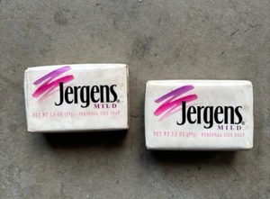 Neu 2 Riegel Vintage 1992 Jergens milde Badeseife 3,5 Unzen Riegel Requisiten - Bild 1 von 4