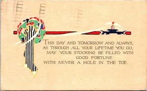 Never a Hole in the Toe Christmas Postcard - Picture 1 of 2