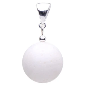 Colgante De Coral Blanco Esfera Ø18mm Coral De Bambú Con Poros Y 925 Plata - Imagen 1 de 4