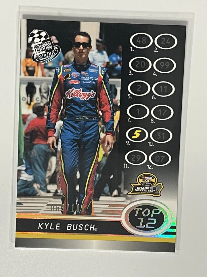 Kyle Busch Top 12 Card #115 /100 2008 Press Pass NASCAR RACING Chase for the Cup - Image 1 of 2