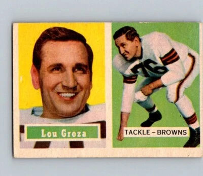 1957 TOPPS FOOTBALL #28 LOU GROZA                     MID GRADE NE - Image 1 of 2