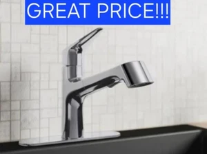 Grifo de cocina extraíble de una sola manija KOHLER Vin en cromo pulido $129 VENTA AL POR MENOR - Imagen 1 de 8