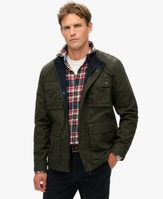 NEW Superdry The Merchant Wax Jacket Motorcycle Surplus Goods Olive Green BNWT - Image 1 of 4