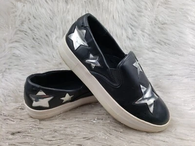 Zapatos informales sin cordones STEVEN by Steve Madden Gaia negros plateados estrellas talla 8 Foto 1 de 4