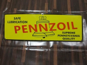 Porcelain Pennzoil Lubrication Enamel Metal Sign Plate Size 35" x 12" Inches - Picture 1 of 5