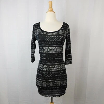 Vestido Suéter Charlotte Russe Fair Isle Manga 3/4 Espalda Anudada - Mediano #9358 Foto 1 de 3