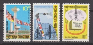 1974 VN Stamps Crane with Flags, Globe & Map of VN Scott # 484-486 MNH - Picture 1 of 1