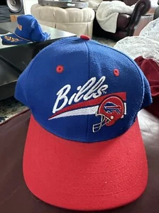Vintage Buffalo Bills 90s Fitted Hat Blue NFL Size 7 1/2 - Picture 1 of 9