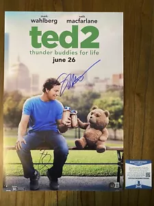MARK WAHLBERG SETH MACFARLANE SIGNED TED 2 12x18 MOVIE POSTER BECKETT COA BAS 1 - Picture 1 of 1
