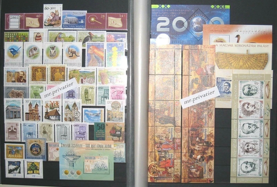 HUNGARY 2000 - Complete Year. MNH. 48 stamps and 8 S.Sheets. - Image 1 of 1